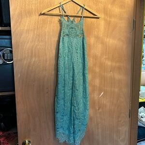 Intimately by Free People Turquoise Lace Halter Dress